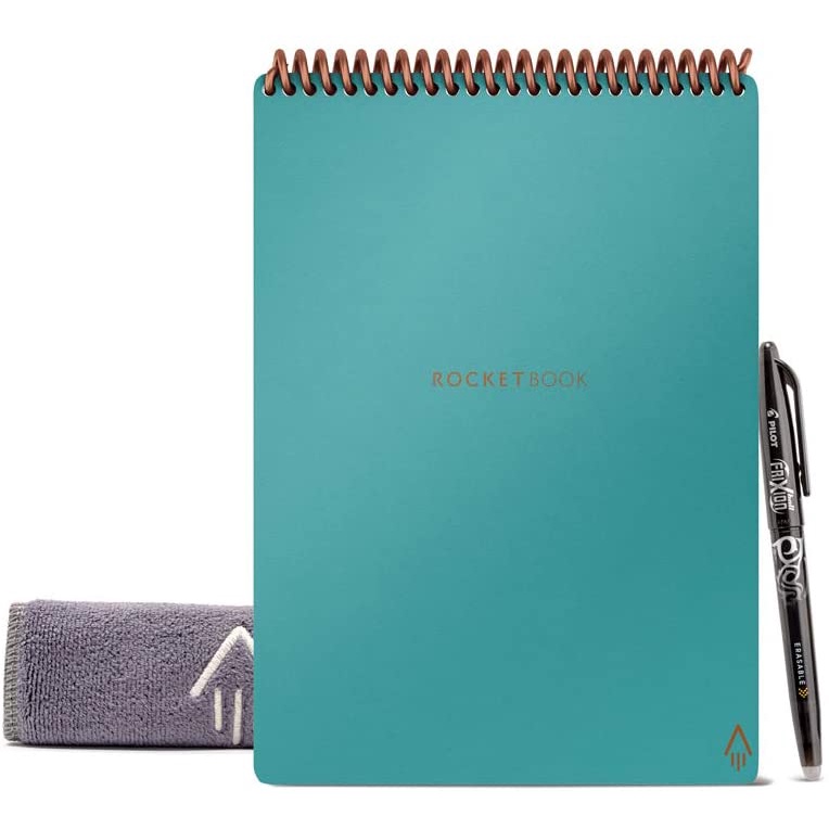 สมุดโน๊ตบุ๊คใช้ซ้ำพร้อมปากกาและผ้าไมโครไฟเบอร์ Rocketbook Flip - with Pilot Frixion Pen & Microfiber Cloth USA Imported