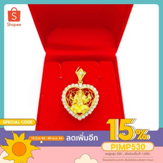 จี้ พระพิฆเนศ ล้อมเพชร ชุบทองคำแท้24K ทองไมครอน เลี่ยมกรอบทอง24K สินค้าพร้อมส่ง เเถมฟรีตลับทอง