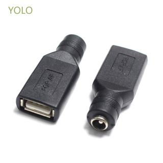 Yolo อะแดปเตอร์แจ็คเชื่อมต่อ 5V 5.5X2.1 มม. Usb 2.0 Plugs Dc Converter