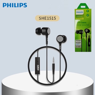 Philips Earphone Headsets SHE1515 หูฟัง หูฟังครอบหู พร้อมไมโครโฟน หูฟังสำหรับเล่นกีฬาวิ่งและโรงยิม หูฟังออกกำลังกาย