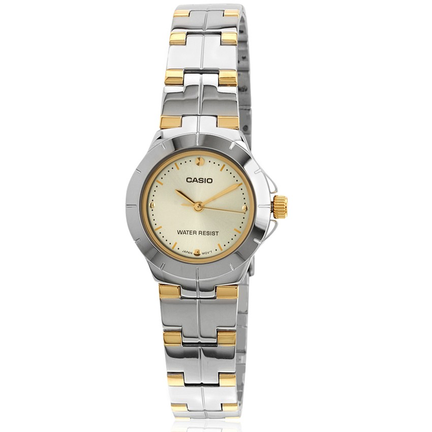 Casio นาฬิกาข้อมือผู้หญิง สายสแตนเลส รุ่น LTP-1242SG-9CDF-Silver/White