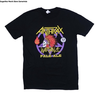 คอลูกเรือเสื้อยืดคอกลมAnthrax War Dance Paul Ale World Tour 2018 - L.ผ้าฝ้ายแท้