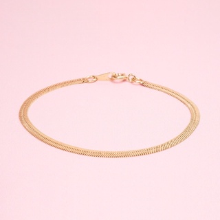 สร้อยข้อมือทองแท้ 9k Snake Flat Chain