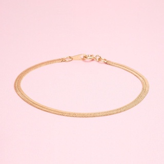 สร้อยข้อมือทองแท้ 9k Snake Flat Chain