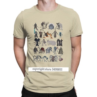 เสื้อยืด คอกลม ผ้าฝ้าย พิมพ์ลาย Dark Souls Bosses สําหรับผู้ชาย