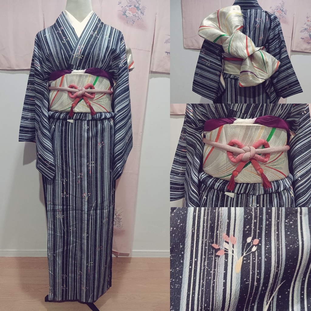 พร้อมส่ง set Kimono ชุดกิโมโนแท้ มือสอง จากญี่ปุ่น