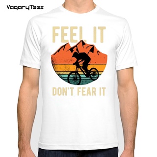 ผ้าฝ้ายแท้เสื้อยืดลําลอง แขนสั้น พิมพ์ลาย Downhill Bike Feel It DonT Fear It เข้ากับทุกการแต่งกาย สําหรับผู้ชายS-4XL