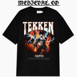 เสื้อยืดคอกลมเสื้อยืด ลาย TEKKEN VINTAGE - TSHIRT OVERSIZE Black GAME Old - Men Women Adult TEE RAP 24SS-5XL