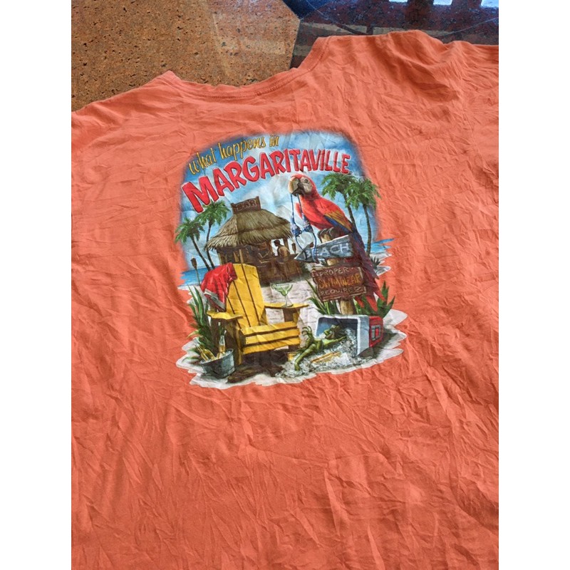 เสื้อยืดลายนกแก้วมือสอง MARGARITAVILLE Size XL มือ2