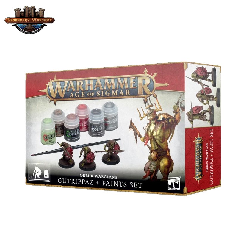 [200A พร้อมส่ง] WARHAMMER AOS : Orruks Warclans + PAINT SET ชุดโมเดลและสีสำหรับฝึกหัด