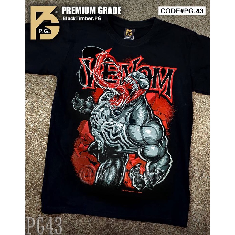 PG 43 VENOMเสื้อยืด ลายหนังภาพยนต์ สีดำ สกรีนแน่น ผ้านุ่ม cotton100% S M L XL XXL