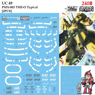 ดีคอลน้ำ [D.L. Darlin] UC49 PMX-003 THE-O Typical MG 1/100 Water Decal UC 49