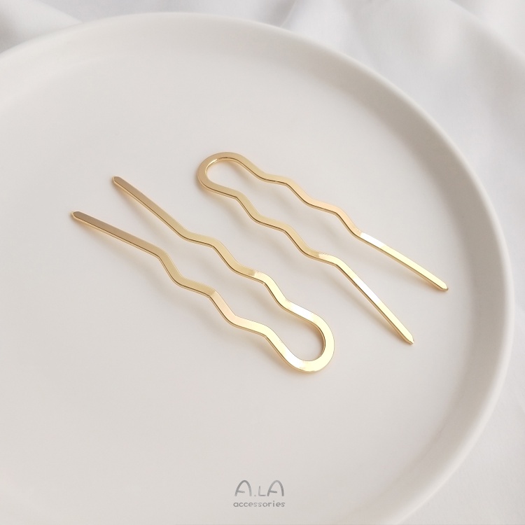 ❤️เครื่องประดับ DIY❤️หวีเสียบผม ชุบทองแท้ 14K สี่ซี่ แฮนด์เมด DIY สไตล์ฮั่นฝูโบราณ - รูปที่ 6