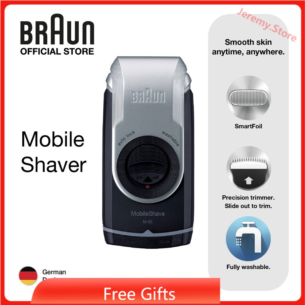 Braun M90 / M60 PocketGo เครื่องโกนหนวด แบบพกพา, เครื่องโกนหนวด สําหรับเดินทาง