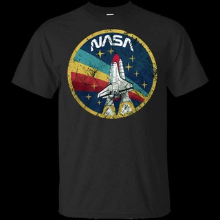 Qwe122ev เสื้อยืดผ้าฝ้าย แขนสั้น พิมพ์ลาย Nasa สไตล์วินเทจ สีดํา สําหรับผู้ชาย AF123SD40893สามารถปรับแต่งได้