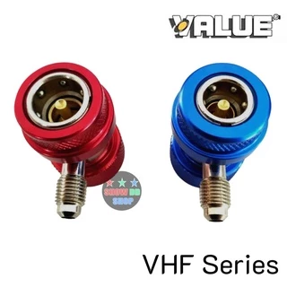 ข้อต่อ R134a Quick Coupler วัดน้ำยาแอร์ รถยนต์ แบบมีวาวล์ปรับได้ VALUE VHF-A แพ็คคู่