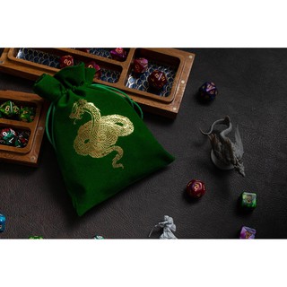 Basilisk Dice Bag | ถุงผ้ากำมะหยี่สำหรับ บอร์ดเกมส์ | Dungeons and Dragons Dice | DnD Dice Set | D&amp;D Dice