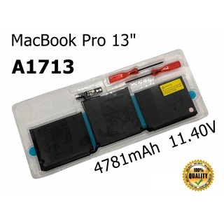 Battery รุ่น A1713 ของแท้ (สำหรับ Pro 13" Non-Touch Bar Late 2016 - Mid 2017 A1708) แบตเตอรี่ Laptop Battery Original