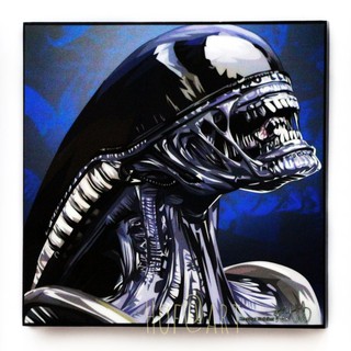 Alien เอเลี่ยน รูปภาพ​ติด​ผนัง​ pop art ภาพยนตร์ Cartoon การ์ตูน กรอบรูป แต่งบ้าน ของขวัญ ภาพพิมพ์