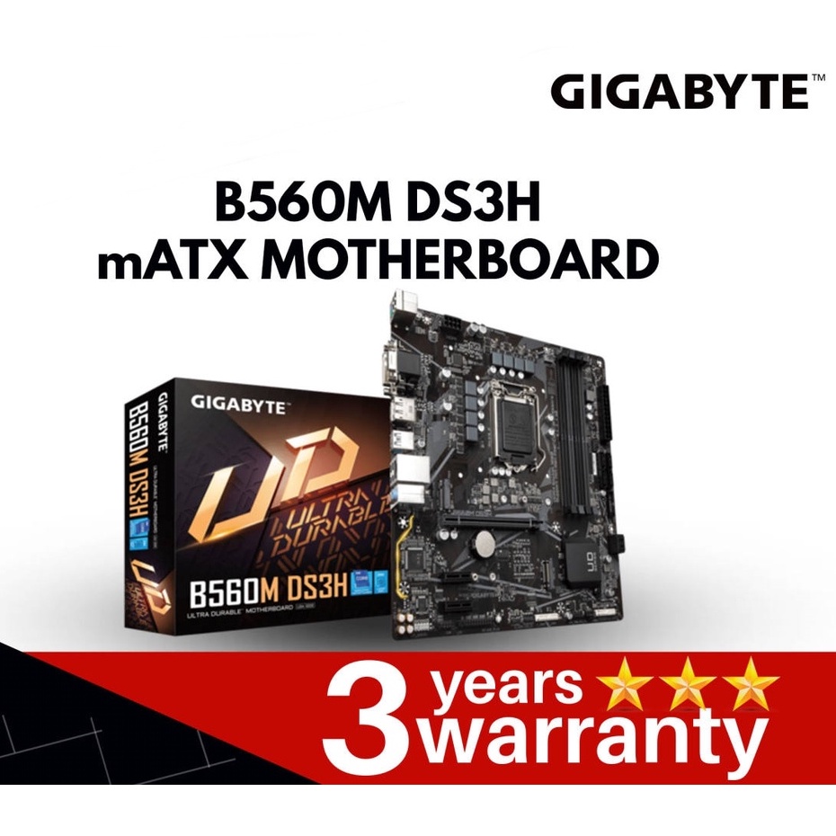 MAINBOARD (เมนบอร์ด) 1200 GIGABYTE B560M DS3H Warranty 3 - Y