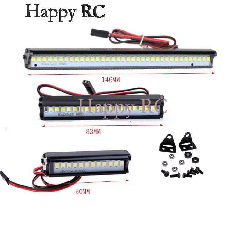 RC รถหลังคาโคมไฟ 12 18 36 LED Light Bar สําหรับ 1/10 1:10 RC Crawler Axial SCX10 90046 90060 Jeep Wrangler JK Rubicon Body