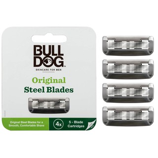 BullDog Skincare For Men Original Steel Blades Accessories ชุดใบมีดโกนหนวดอุปกรณ์เสริมสำหรับชุดโกนหนวดบูลด็อกจำนวน4ชิ้น