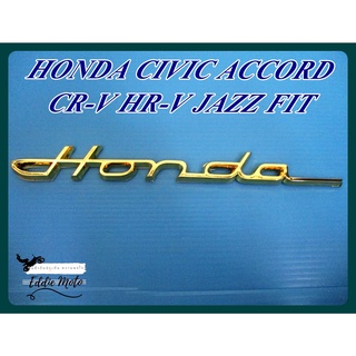 LOGO BADGE EMBLEM "GOLD" with for HONDA CIVIC ACCORD CR-V HR-V JAZZ FIT (1 PC)  // โลโก้ ตัวอักษร ติดรถ สีทอง