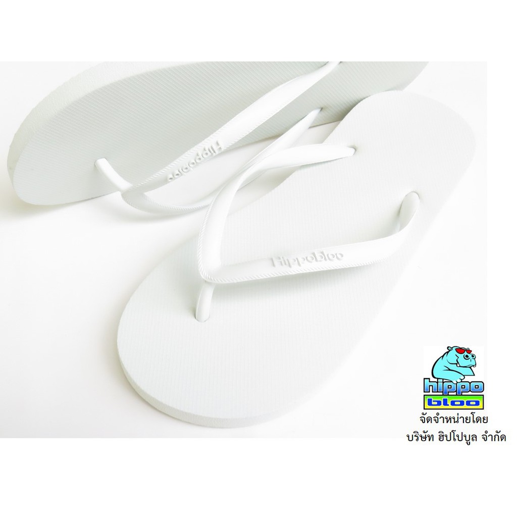 Hippo bloo รองเท้าแตะฮิปโปบูล White ขาว สายเล็ก เบอร์9-10.5