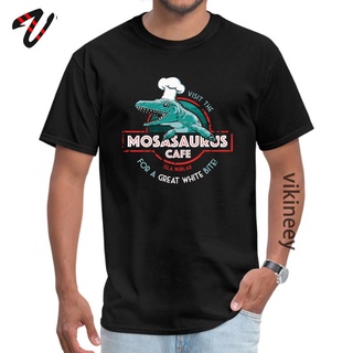 T-shirt  เสื้อยืดลําลอง แขนสั้น พิมพ์ลาย Mosasaurus Cafe Juric Park สไตล์ฮิปฮอป คลาสสิก สําหรับผู้ชายS-5XL