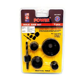 POWER โฮซอ เจาะลูกบิดประตู อย่างดี 5 ตัวชุด ISO9002