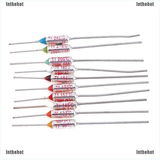 Inthehot✿10pcs 95°C/133°C/145°C/157°C/172°C/184°C/192°C/200°C/216°C/240°C Thermal Fuse