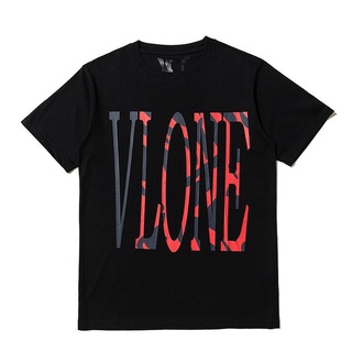 Vlone เสื้อยืดแขนสั้น ผ้าฝ้าย พิมพ์ลาย แฟชั่นสําหรับผู้ชาย และผู้หญิง