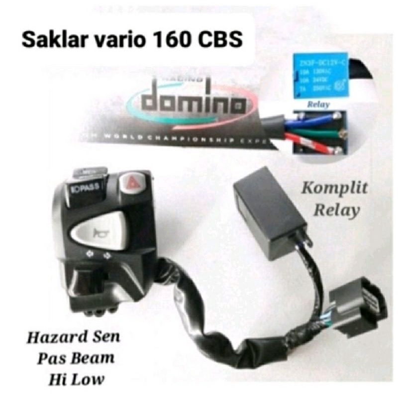 Hazard Switch Vario New 2018-2021 125 150 Domino Switch KTC Vario 160 ABS CBS