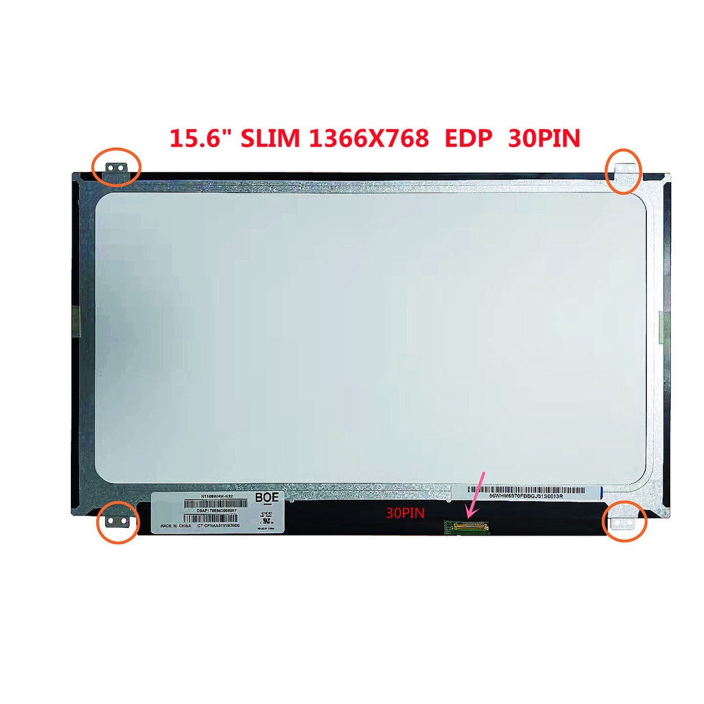 Free shipping N156BGA-EB2 NT156WHM-N32 N12  B156XTN 15.6 Slim 30Pin Matrix LCD Screen LED Display NT