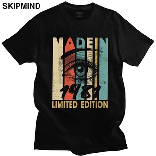 T-shirt  ขายดี เสื้อยืดแขนสั้น พิมพ์ลาย Made In 1981 Limited Edition 39th 39 ปี ของขวัญวันเกิด สไตล์คลาสสิก สําหรับผู้ชา