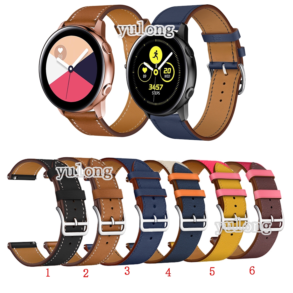 สายนาฬิกาข้อมือหนัง 20 มม. แบบเปลี่ยน สําหรับ Samsung Galaxy watch Active 2 40 มม. 44 มม. watch 5 watch5 pro watch4 watch 4 classic 42 มม. 46 มม.