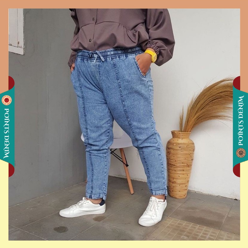 กางเกงยีนส์จัมโบ้ BAGGY PANTS/ BAGGY JEANS SNOW CLOUDY ACID JUMBO SNOW BLUE SNOW BLACK/ ขนาดใหญ่ JUM