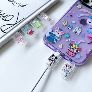 ใหม่ เคส TPU นิ่ม แบบใส ลาย Hello Kitty Stella Lou Mickey Mouse สําหรับสายชาร์จ Android