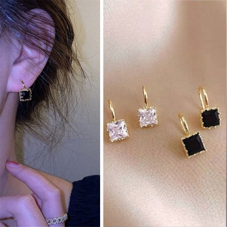 【aaoottuuoo5】Small female square zircon earrings simple square diamond earrings
