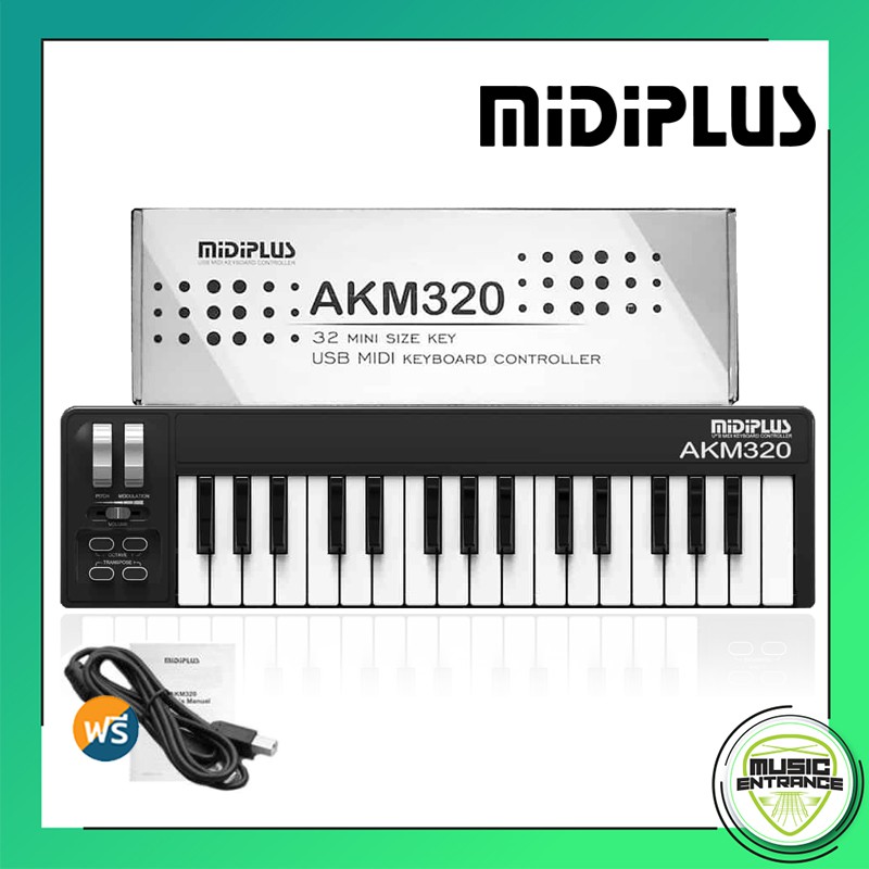 Midiplus AKM320 คีย์บอร์ดใบ้ 32 คีย์ (Midi Keyboard Controller) แถมฟรี สาย USB &amp; คู่มือ