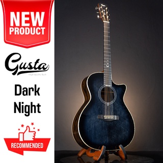 (มีของแถมพิเศษ) Gusta Dark Night กีต้าร์โปร่ง/โปร่งไฟฟ้า Acoustic Guitar