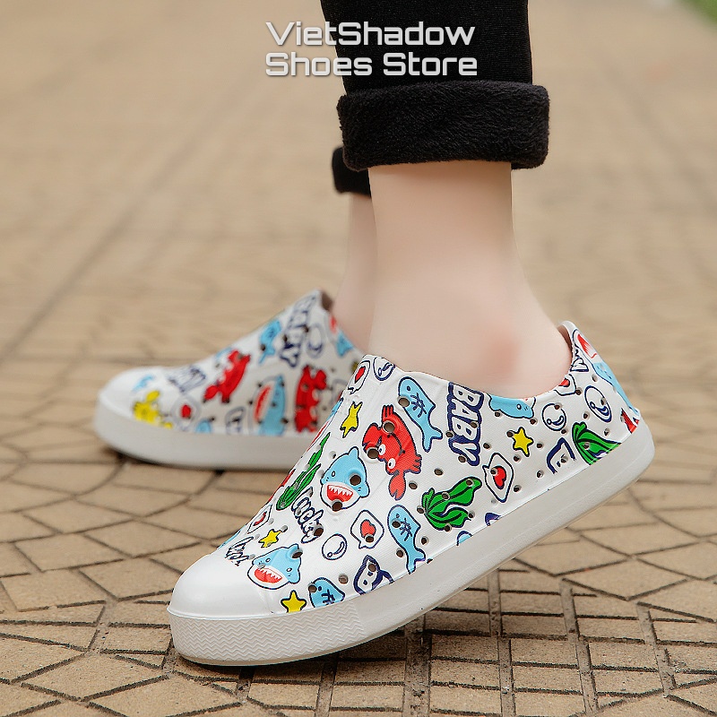 WNC-NATIVE/LUCHI รองเท้าพลาสติกสําหรับเด็กพิมพ์ลายการ์ตูนระบายอากาศและกันลื่น