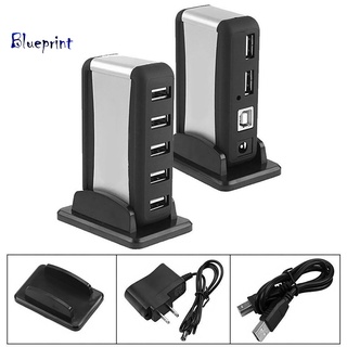 bp 7 พอร์ต usb 2 . 0 hub ความเร็วสูงและอะแดปเตอร์พาวเวอร์ 50 ซม. 5 v สําหรับ pc laptop