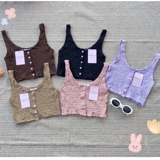 Y3 Narada งานผ้าย่น ผ้ายับ เสื้อครอป เสื้อเอวลอย เสื้อสีพาลสเทล เสื้อท๊อป เสื้อยืด เสื้อแขนสั้น เสื้อตามกระแส เสื้อสวย