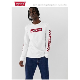 LEVIS® box tab logo long sleeve top in white