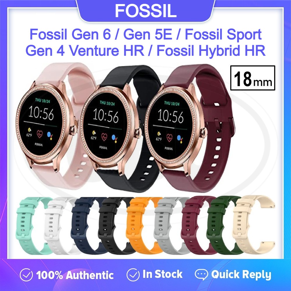 Fossil Gen 6 / Gen 5E / Gen 4 Venture 4 HR / Hybrid HR / Sport Watch Band Strap - 18mm Full Color Buckle