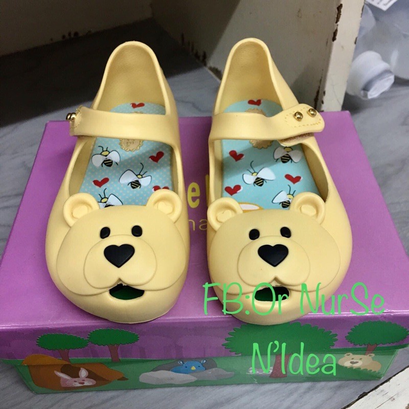 Melissaของแท้melissaรองเท้าเด็กมือสองหน้าหมีbyMelissaสีเหลืองUS.7