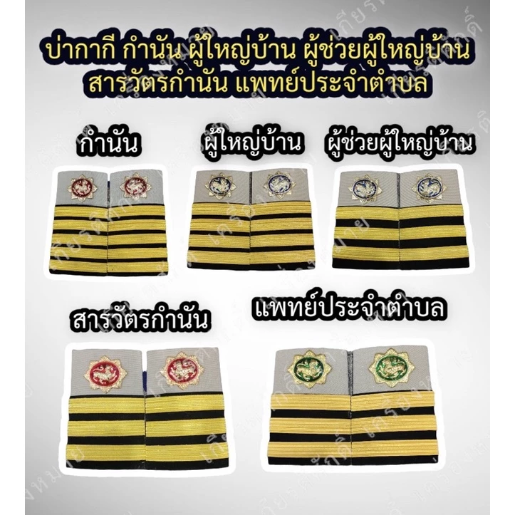 บ่ากากี กำนัน ผู้ใหญ่บ้าน ผู้ช่วยผู้ใหญ่บ้าน สารวัตรกำนัน แพทย์ประจำตำบล (ร้านเกียรติศักดิ์ เครื่องหมาย)