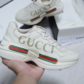 🤓Rhyton Gucci logo leather sneaker🔰อุปกรณ์มี กล่อง ถุงผ้า การ์ด