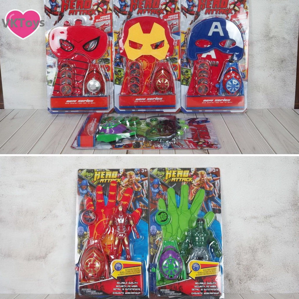 พร้อมส่ง!!! ถุงมือ ไอรอนแมน สไปเดอร์แมน และ กัปตันอเมริกา ของเล่นข้อมือ ของขวัญสำหรับเด็ก เก็บเงินปลายทางได้ครับ